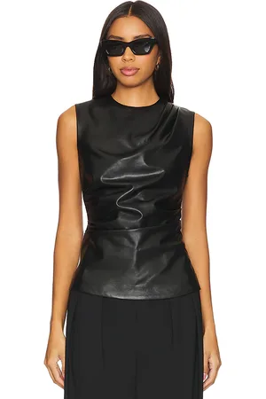 Simkhai Wynter Faux Leather Draped Top in