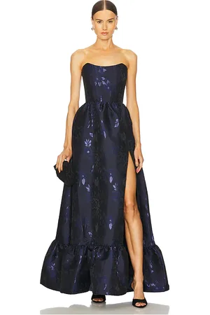 V. Chapman Charlotte Dress in Navy Baroque Floral in