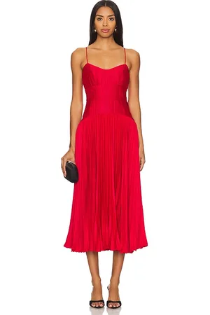AMUR Cherry Drop Waist Midi Dress in