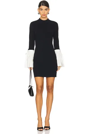 Simkhai Agathea Bell Sleeve Knit Combo Mini Dress in