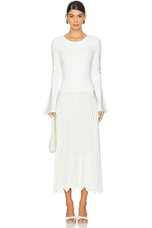 Simkhai Damoni Midi Dress With Chevron Pleating in