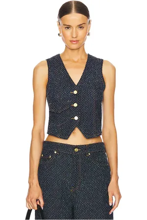 Ganni Fluffy Denim Waistcoat in