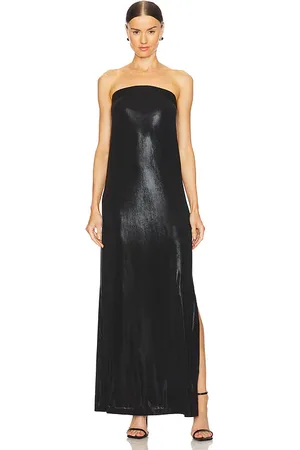 Norma Kamali Strapless Tailored Side Slit Gown in