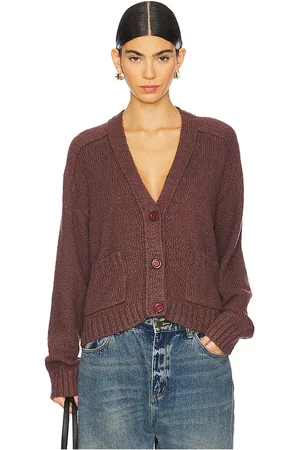 AUTUMN CASHMERE Cropped V Neck Cardigan With Pockets in