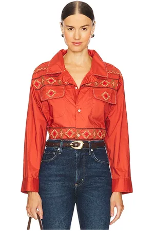 Found X REVOLVE Embroidered Button Up Shirt in