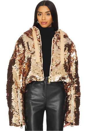 Khrisjoy Crop Sparkly Puffer Jacket in