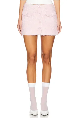 yuhan wang Fluffy Buttoned Mini Skirt in