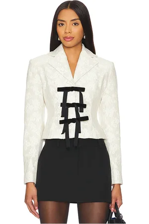 yuhan wang Floral Lace Jacket With Bows in