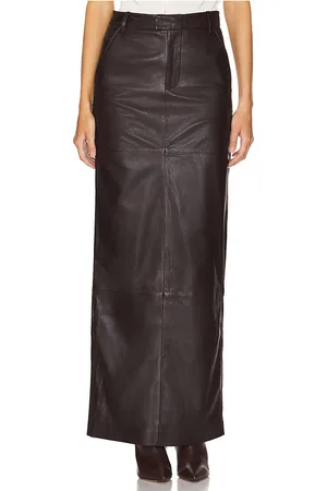 Camila Coelho Anabella Leather Maxi Skirt in