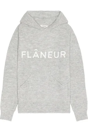 FLÂNEUR Knitted Logo Hoodie in