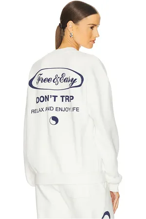 Free & Easy Script Heavy Fleece Sweatshirt in