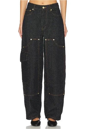 Ganni Fluffy Denim Carpenter Jeans in