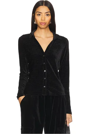 Sanctuary Textured Velvet Button Up Top in