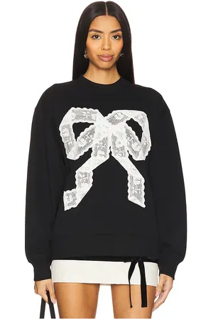 yuhan wang Lace Bow Sweatshirt in