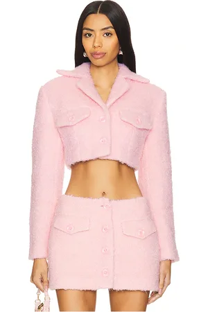 yuhan wang Faux Fur Cropped Jacket in