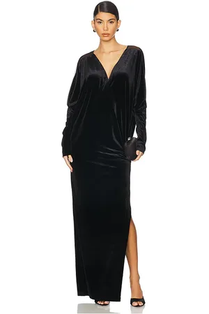 Norma Kamali Dolman Velvet Wrap Gown in