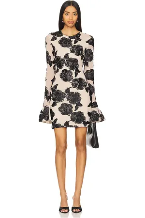 ROTATE Flower Mesh Mini Dress in