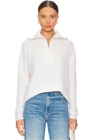 AUTUMN CASHMERE Shaker 1/2 Zip Mock Neck Sweater in
