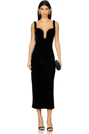 Bardot Brooklyn Velour Midi Dress in