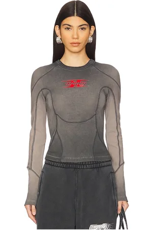 Alexander Wang Long Sleeve Top With Blade Logo in