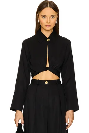 Matthew Bruch Collared Long Sleeve Wrap Top in