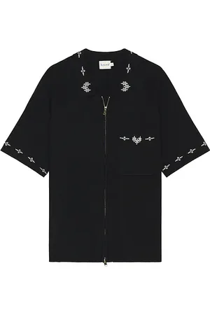 Bound Aztec Cropped Zip Knit Polo in
