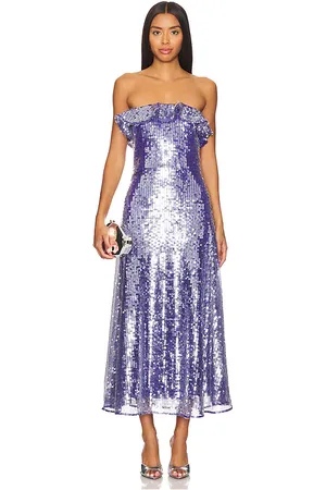 AMUR Braelynn Mesh Sequin Midi Dress in