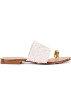 Simkhai Ariana Woven Leather Sandal With Metal Toe Ring in