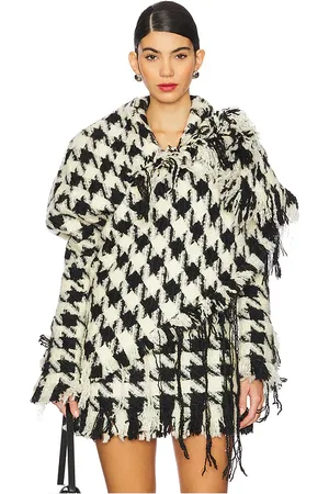 yuhan wang Houndstooth Knotted Jacket in