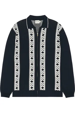 Bound Chain Full Zip Knit Polo in
