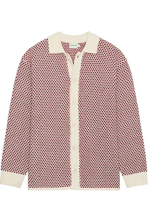 Bound Polka Retro Button Knit Sweater in