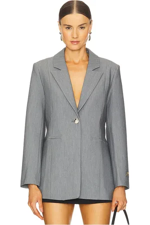 Ganni Future Melange Twill Suiting Blazer in