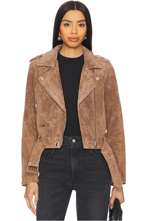 BLANK NYC Suede Cropped Moto Jacket in