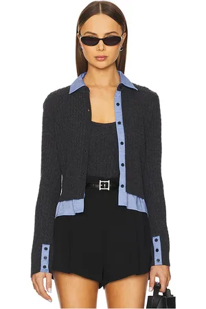 NAADAM Mixed Media Cable Cardigan in