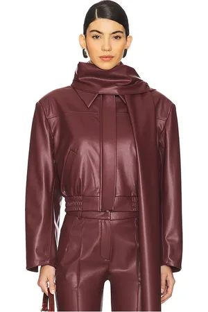 SELMACİLEK Leather Scarf Detailed Jacket in