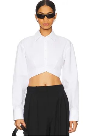 Alexander Wang Cropped Shirt With Logo Elastic in