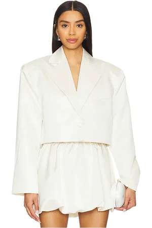 WeWoreWhat Cropped Satin Blazer in