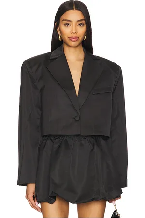 WeWoreWhat Cropped Satin Blazer in