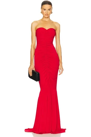 Norma Kamali X REVOLVE Strapless Shirred Front Fishtail Gown in