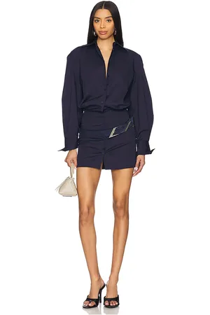 The Attico Long Sleeve Shirt Mini Dress in