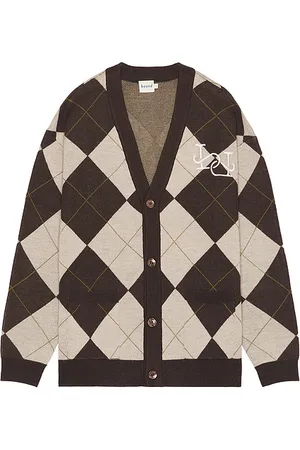 Bound Check Wool Grandad Cardigan in