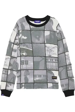 Deva States Precious Waffle Patchwork Long Sleeve Tee in