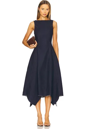 EB DENIM Cara Boat Neck Long Dress in