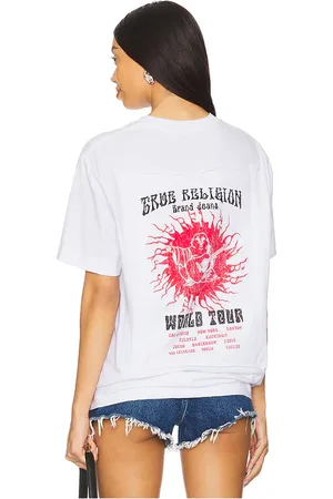True Religion Short Sleeve Applique Blazing Tour Tee in
