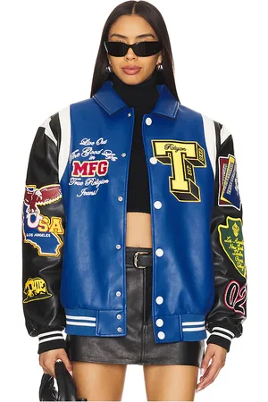 True Religion Color Block Puffer Bomber Jacket in