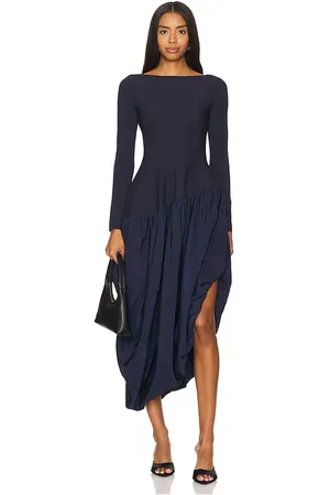 Simkhai Angela Longsleeve Combo Midi Dress in