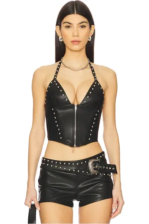superdown Melisa Faux Leather Top in