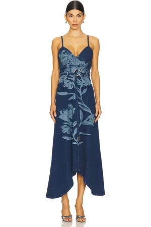 AMUR Dana Denim Midi Dress in