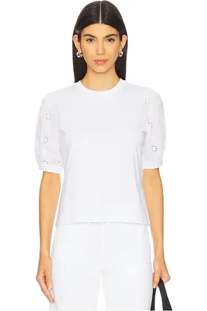 Frame The Lace Sleeve Tee in