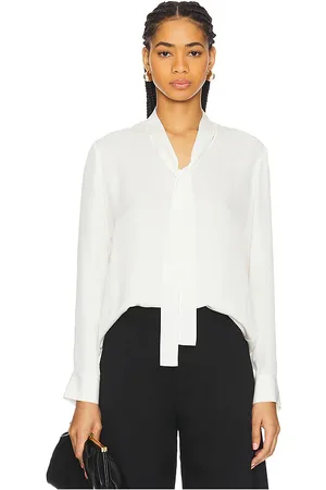 THEORY Open Neck Tie Blouse in
